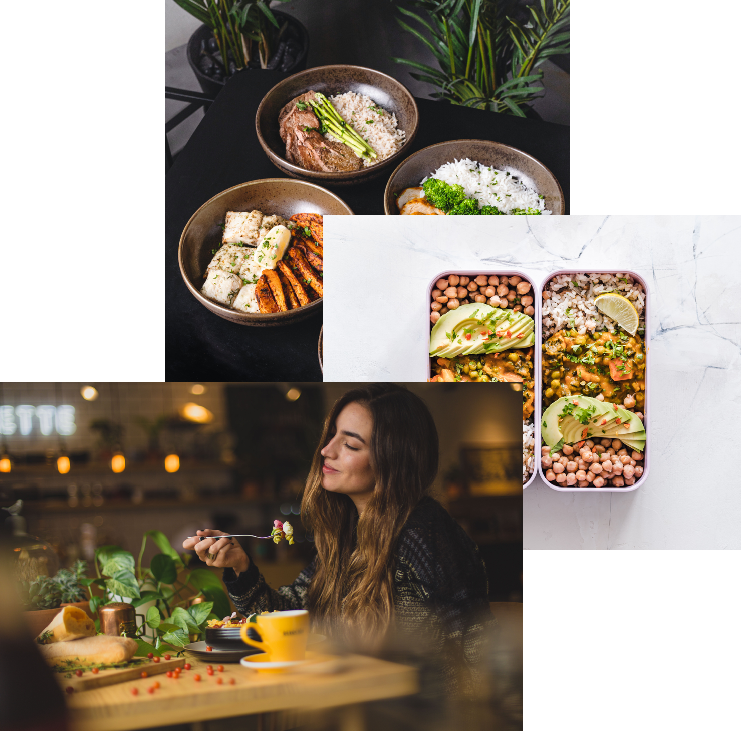 a woman enjoying food